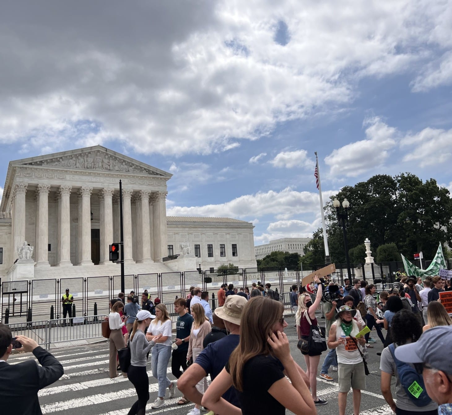 Protesters gather at the U.S. Supreme Court after Roe v. Wade is overturned