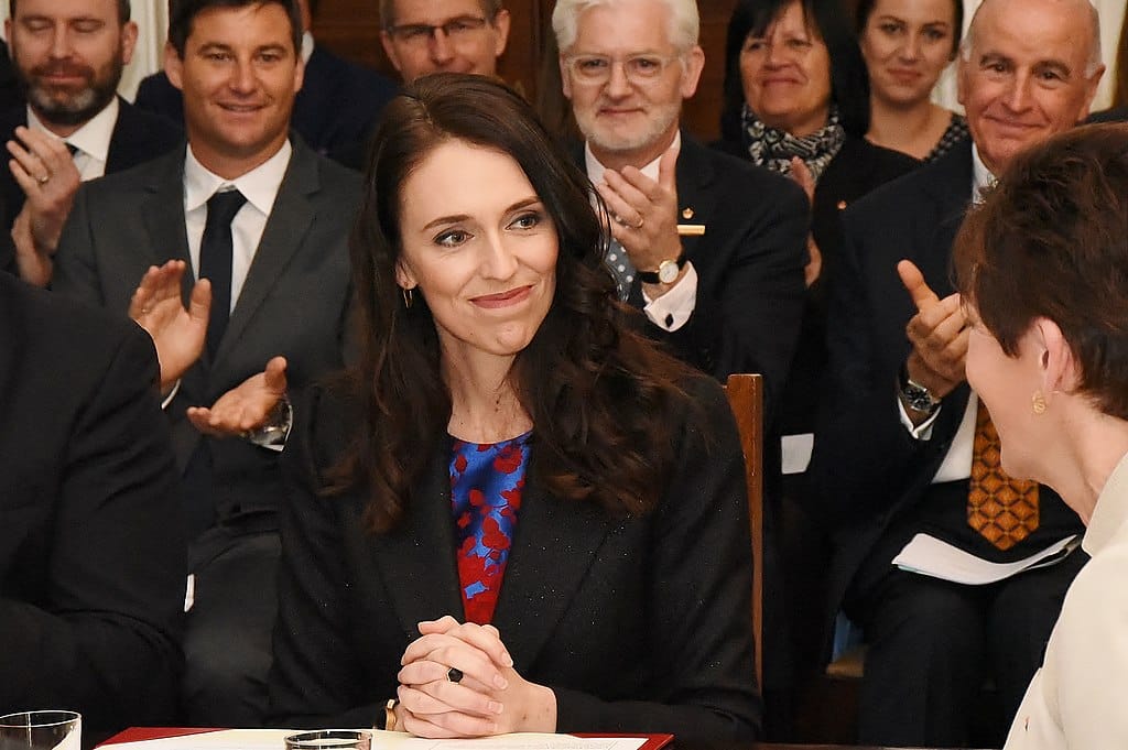 Prime Minister Jacinda Ardern moments before her swearing October 26, 2017