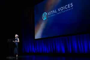 The Vital Voices Global Leadership Awards stage sets the scene for a night of celebration and impact.