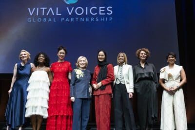 All 2026 honorees present on stage with Alyse Nelson.