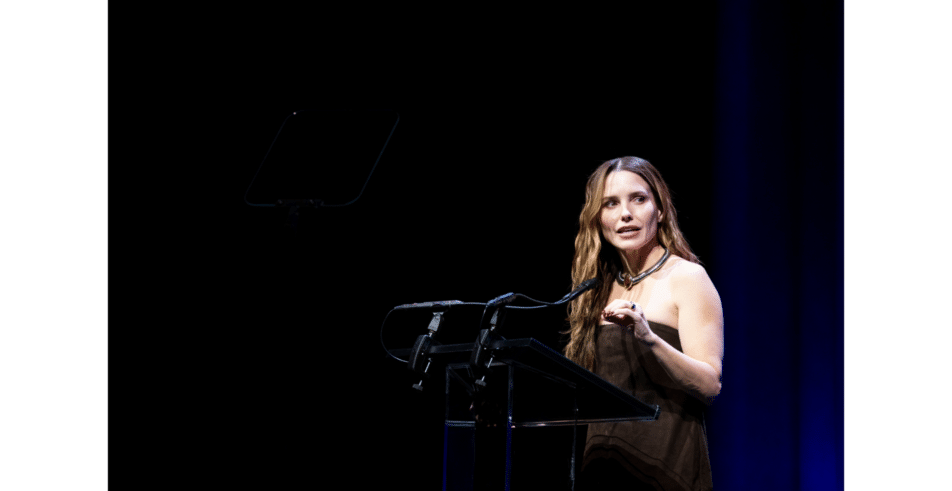 Actress Sophia Bush introduces and presents the Icon Award to the 2026 honoree. 