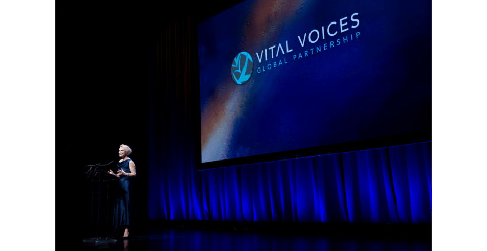 The Vital Voices Global Leadership Awards stage sets the scene for a night of celebration and impact.